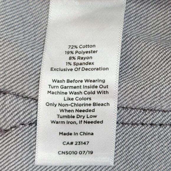 Talbots Straight Leg Ankle Jeans Plaid Hem Accent Gray Women's Size 6 - Picture 12 of 13